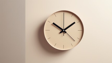 modern simple minimalist colored ochre clock, time, edited generative ai