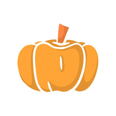 Pumpkin Vegetable Sketch Color simple icon Hand-drawn Cartoon Illustration