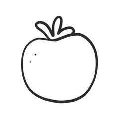 Tomato Vegetable Sketch Color simple icon Hand-drawn Cartoon Illustration Outline