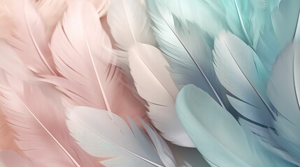 Feathers Pastel Color Background 