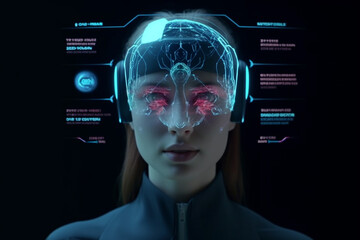 Future medicine. Medicine doctor using digital medical futuristic interface. Molecular fluorescent neuron network and DNA is used in medicine. Healthcare, analysis, diagnose, laboratory