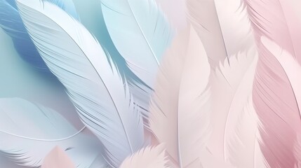 White and blue Feathers Pastel Color Background 