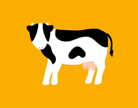 Illustration of a black and white Friesian cow