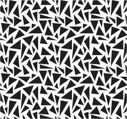 Abstract black and white seamless triangle geometric patten.