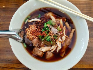 Chicken Feet Mara Noodles and Stewed Chicken Wings, Thai Food