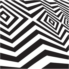 Abstract geometric stripe background, black and white vector illustration.	
