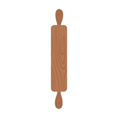 wooden rolling pin icon over white background. colorful design. vector illustration