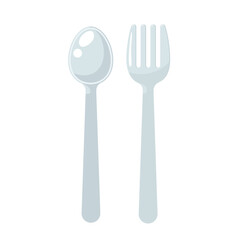 Spoon and fork icon. Flat illustration of spoon and fork icon for web design
