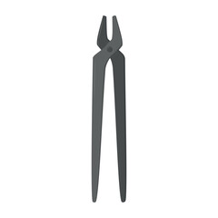 Pliers icon. Gray monochrome illustration of pliers vector icon for web