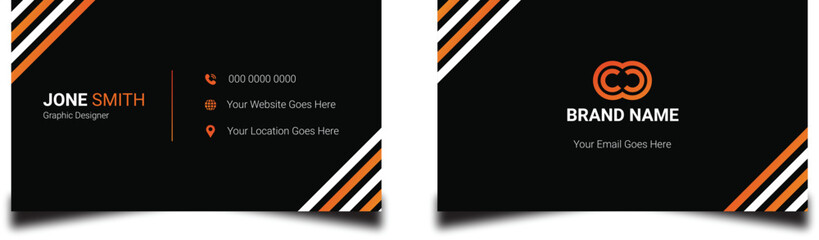 Business Card, Modern business card template, Flat design, Business Card Layout, Double sided business card template, Black business card, White business card design, professional business card