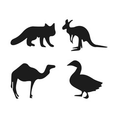 Animal Day Silhouette Collection For Template Design Elements