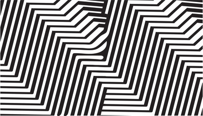 Bold Impressions: Striking Black Line Designs on White Canvas