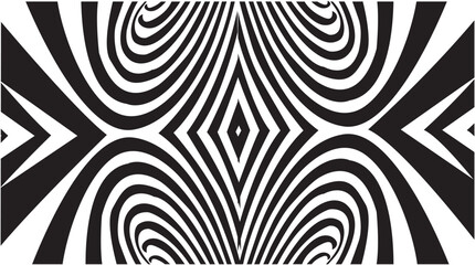 Abstract geometric pattern, black and white Optical illustration background, Geometrical curve wave lines.