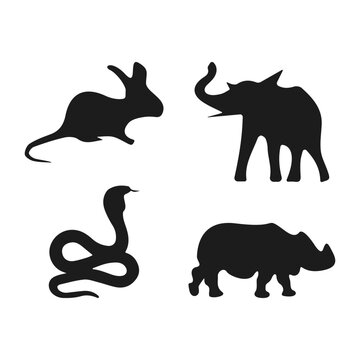 Animal Day Silhouette Collection For Template Design Elements
