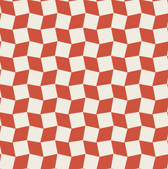 Abstract Psychedelic Curved Squares Dama Check Seamless Vector Pattern Trendy Fashion Colors