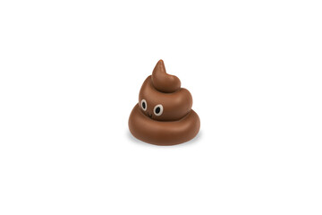 Toy poo with eyes isolated no background
