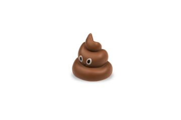 Toy poo with eyes isolated no background