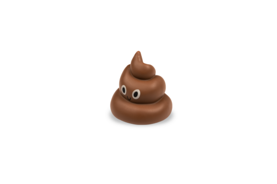 Toy poo with eyes isolated no background