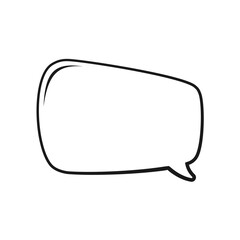 Fototapeta premium Comic speech bubble outline hand drawn line art. Retro empty comic bubble. Vector illustration doodle.