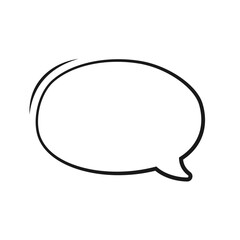 Speech bubble balloon outline hand drawn line art. Retro empty comic bubble. Vector illustration doodle.