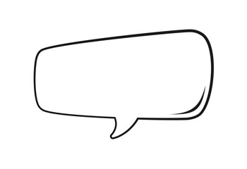 Comic speech bubble outline hand drawn line art. Retro empty comic bubble. Vector illustration doodle.