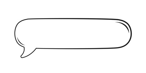 Comic speech bubble outline hand drawn line art. Retro empty comic bubble. Vector illustration doodle.
