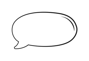Speech bubble balloon outline hand drawn line art. Retro empty comic bubble. Vector illustration doodle.