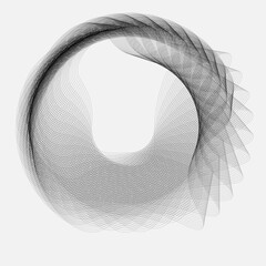 Abstract graphics. black lines in the form of a circle. abstract element. spirograph style © Juliya