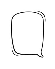 Comic speech bubble outline hand drawn line art. Retro empty comic bubble. Vector illustration doodle.