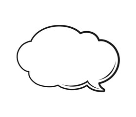 Speech bubble cloud hand drawn line art. Retro empty comic bubble. Vector illustration doodle.