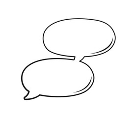 Fototapeta premium Comic speech bubble outline hand drawn line art. Multiple conversation dialogue template. Retro empty comic bubble. Vector illustration doodle.