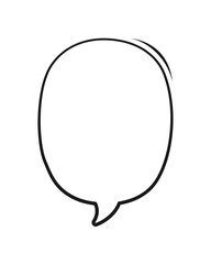 Comic speech bubble outline hand drawn line art. Retro empty comic bubble. Vector illustration doodle.