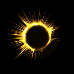 Glowing swirl light effect. Futuristic flame swirl universe trail effect. Magic frame ring. Power energy of circular element. Luminous sci-fi. Shining yellow and orange neon lights cosmic