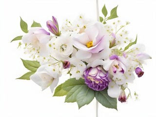 Mixed roses bunch with white background 2