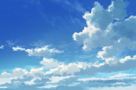 青空と雲　背景イラスト