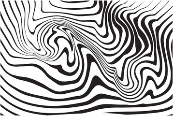  Black waves Lines on White Background, Black stripes on white background.