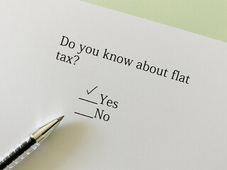 Questionnaire about taxes