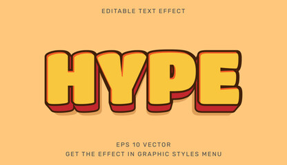 Hype editable text effect template in 3d style