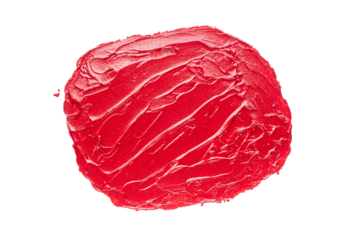 Cutout of red acrylic painting.