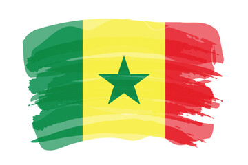 Brush stroke flag of SENEGAL