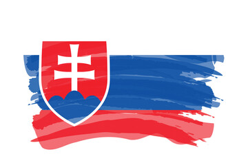 Brush stroke flag of SLOVAKIA