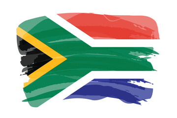 Brush stroke flag of SOUTH AFRICA
