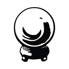Crystal Ball Vector Flat Icon. Isolated  crystal ball, fortune teller,  clairvoyant gazes into to tell the future sign design.