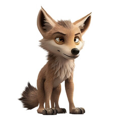 Cartoon cute wolf isolated