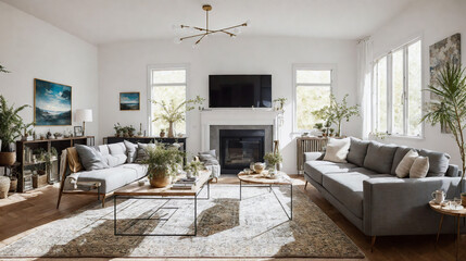 modern interior living room (Generative AI)