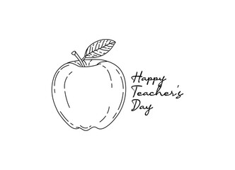 line art of happy teacher's day good for teacher's day celebrate. line art. illustration.