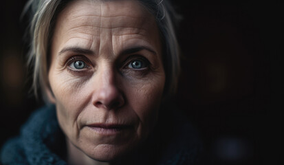 Fototapeta premium Portrait of an middle-aged woman- Generative AI