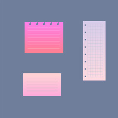 Set Of Paper Sheets Pink Color Vector Design