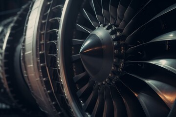 3D aircraft turbine blades with a realistic design. Generative AI