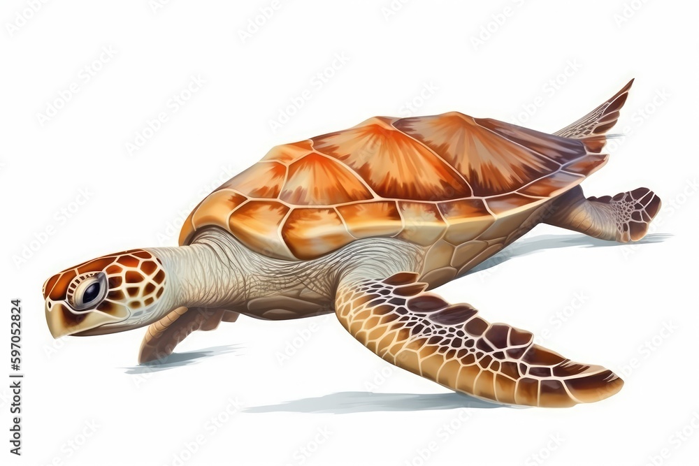 Aufkleber turtle on a plain background. generative ai